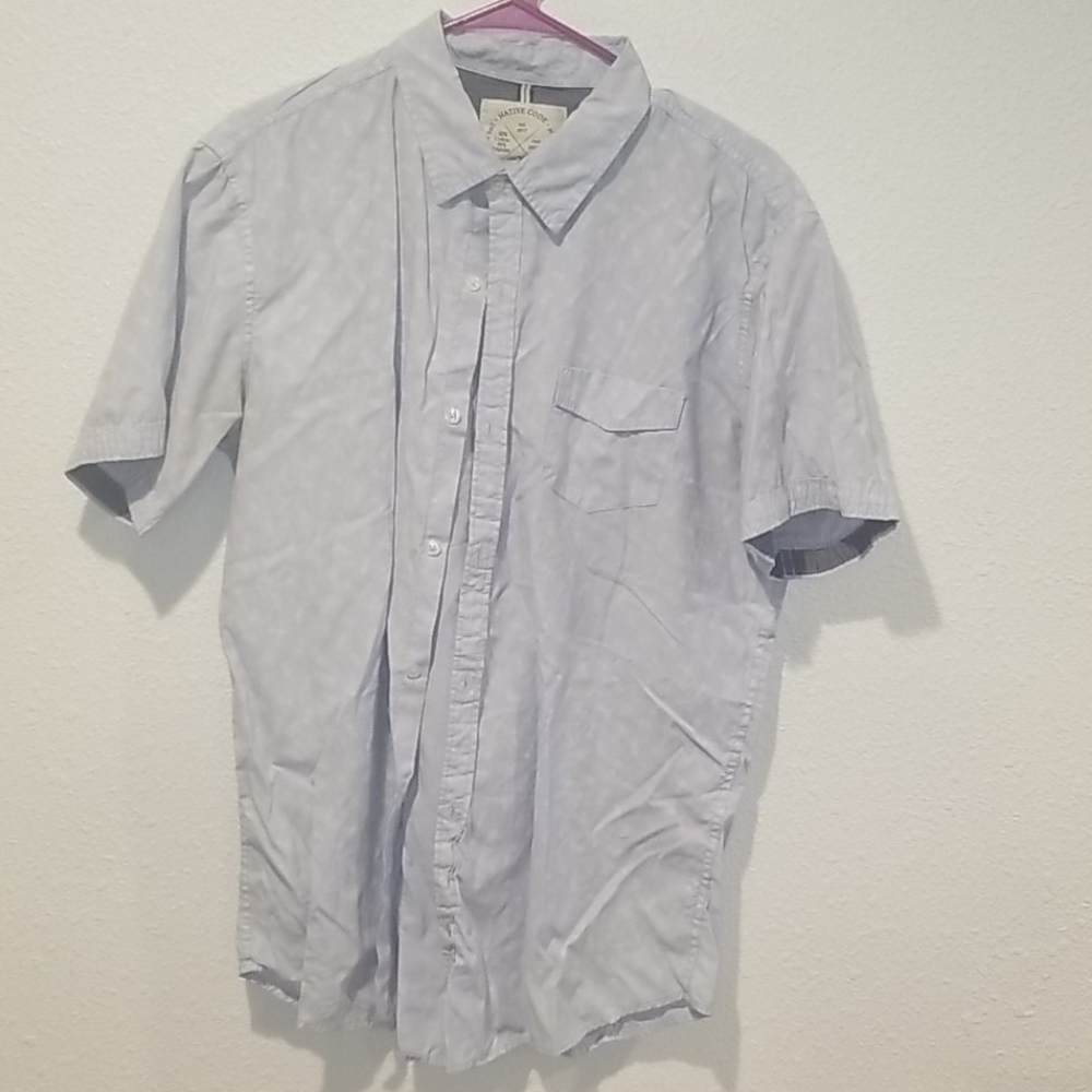 Light blue with white pineapples pattern shirt